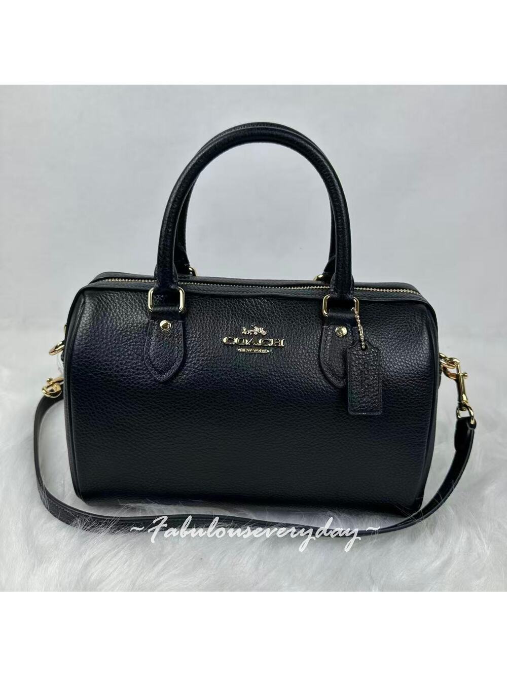 Coach Rowan Satchel Bag Crossbody In Leather/Gold/Black CV962 NWT